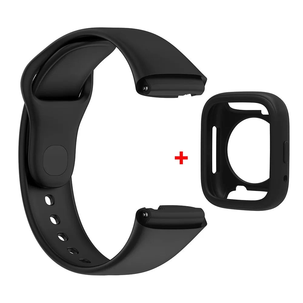 Silicone Strap For Redmi Watch 3 Active/Lite Smart Watch Band + Protective Case Shell