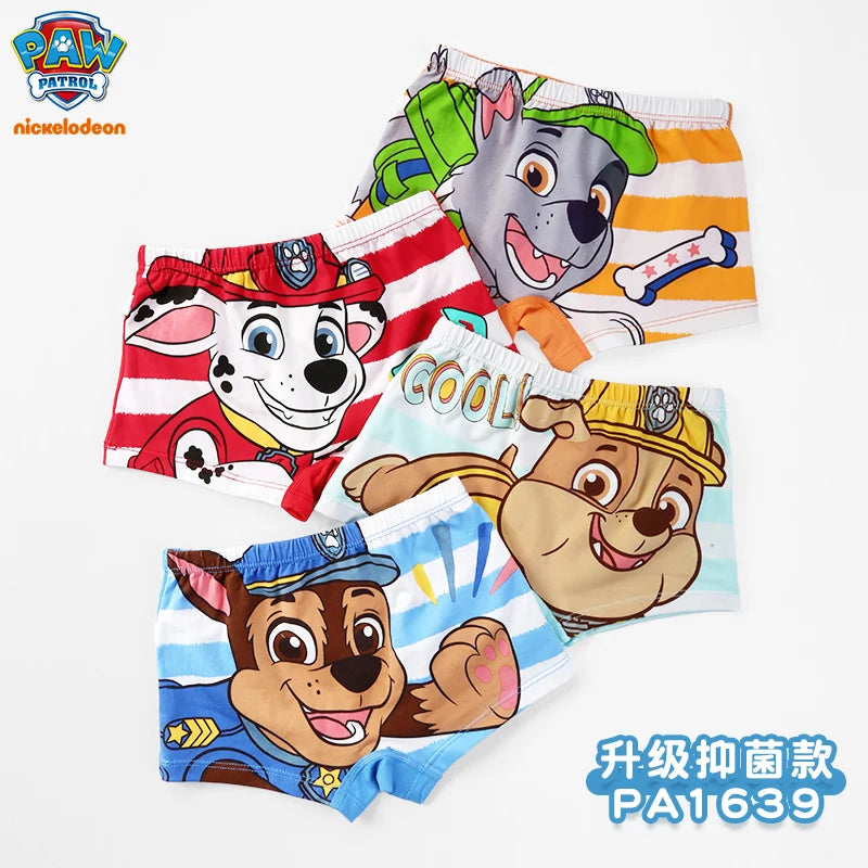 4PCS/Set 100% Genuine Paw Patrol KID's Printed Underpants Chase Rocky Marshall Rubble Briefs Underwear Boys Girls Birthday Gift