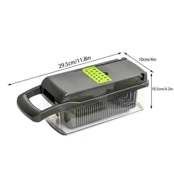 16 in 1 Vegetable Chopper Multifunctional Food Slicer Dicer Fruit Cutter Shredder Grater Peeler Manual Vegetable Cutting Tool Kitchen Gadgets for Potato Onion Carrot Cucumber Salad Preparation