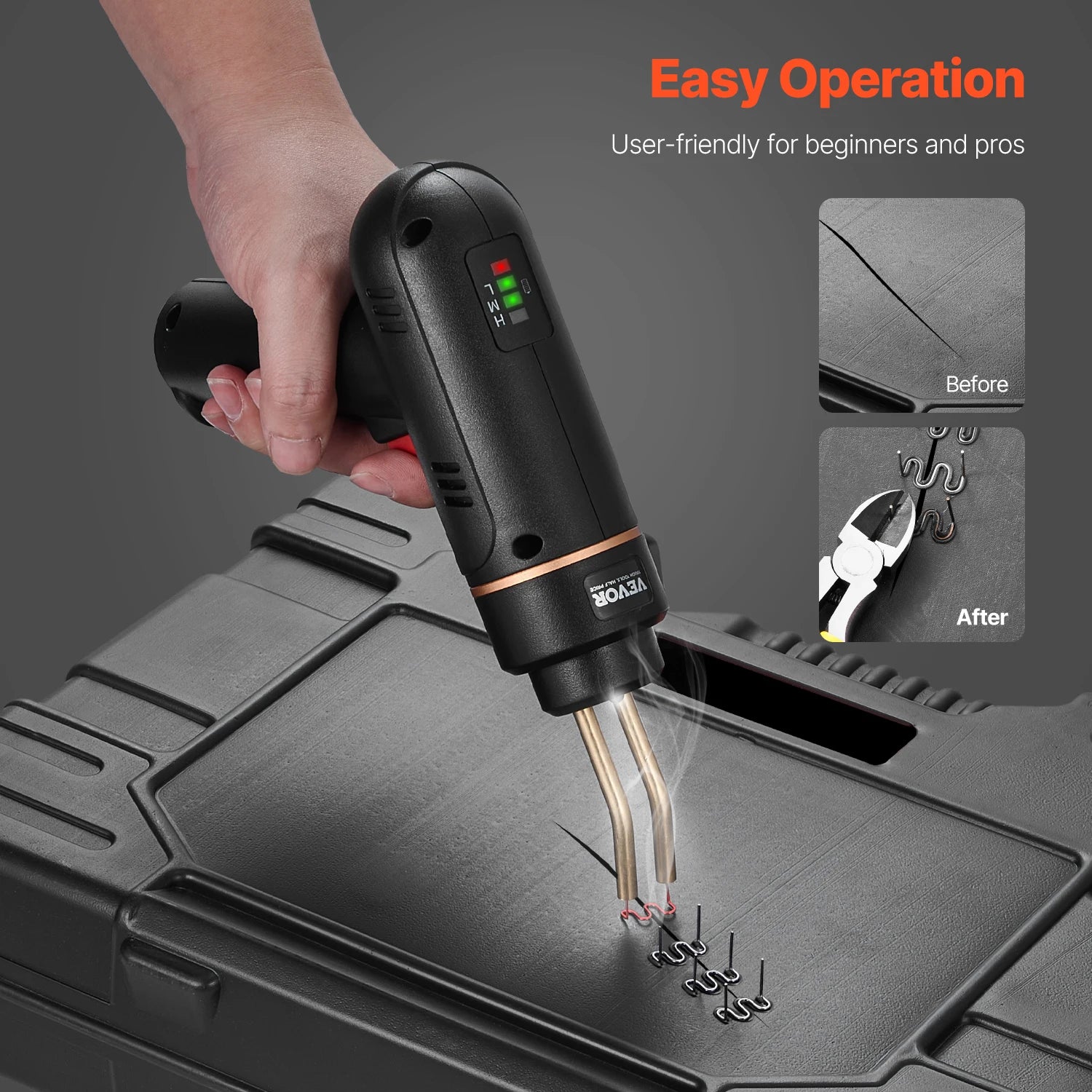 SucceBuy Cordless Plastic Welder 120W Plastic Welding Gun Rechargeable Hot Staple Welding Gun Plastic Car Bumper Repair Kit