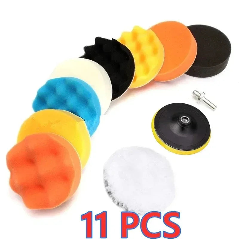 Car Polishing Sponge Pads Kit Foam Pad Buffer Kit Polishing Machine Wax Pads for Auto Motorcycle Motor Vehicle Remove Scratches