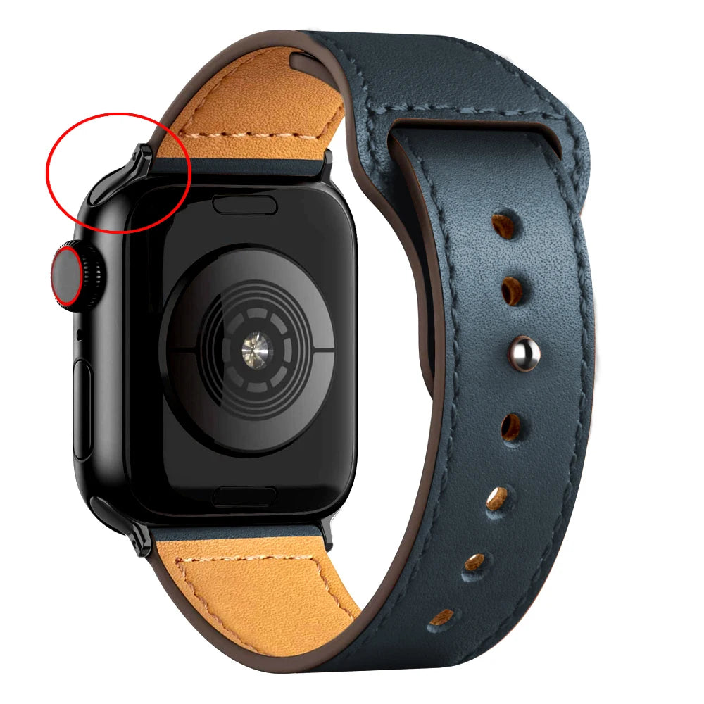 Leather band For Apple watch strap Ultra 2 49mm 44mm 40mm 38mm/42mm wrist bracelet for iWatch series 10 9 8 7 4 5 6 se 41mm/45mm