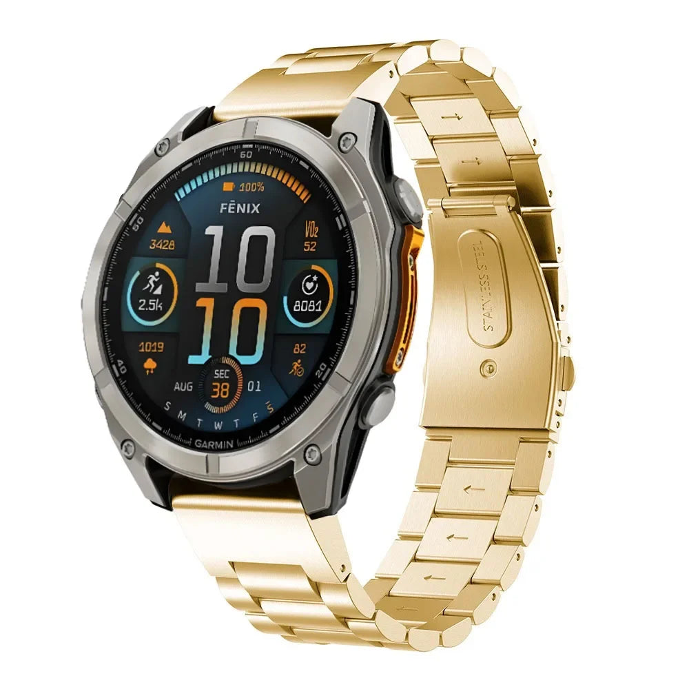 Quick Fit 26mm 22mm 20mm Metal Strap For Garmin Tactix 8 Fenix 8/E 7X 6X Stainless Steel Bracelet Enduro 3 Forerunner 965 Band