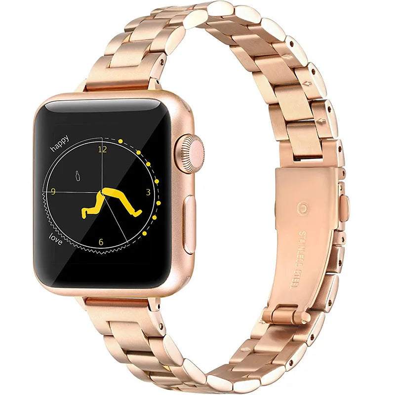 Slim Metal Strap For Apple Watch band UItra 49mm 9 8 7 45mm 41mm Women elegant bracelet on Iwatch series 654SE 44mm 42mm 40/38mm