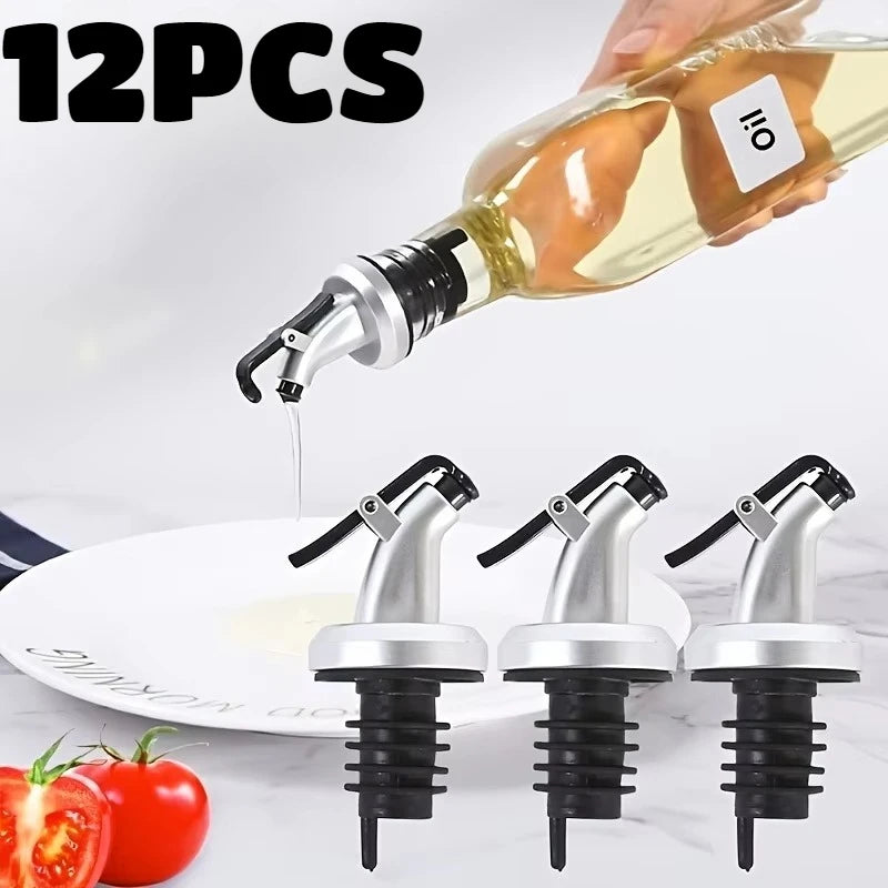 3pcs Oil Bottle Stopper Controllable Sealing Oil Bottle Nozzle Seasoning Soy Sauce Vinegar Bottles Mouth Stoppers No Oil Leakage