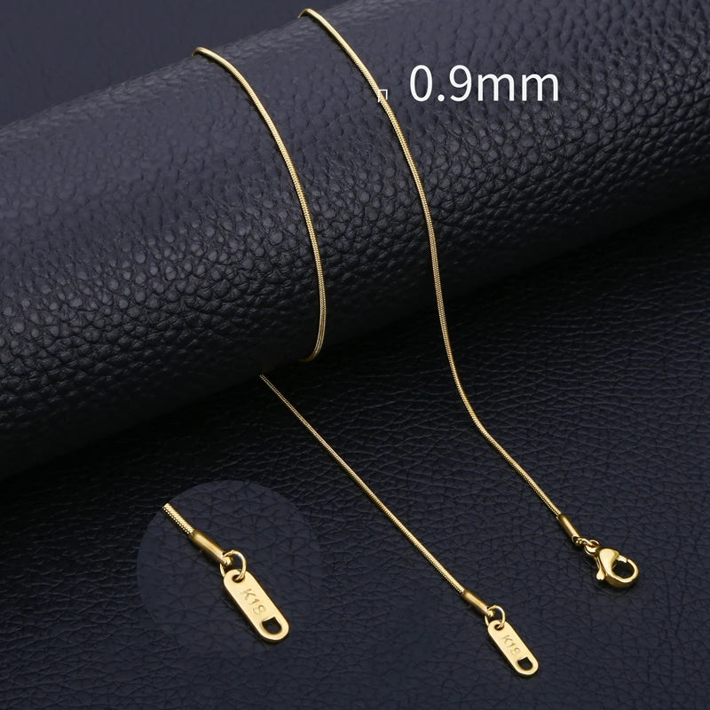 HIYEE Stainless Steel Snake Chain Necklace Chains for DIY for Women Jewelry Making Findings Pendants Lobster Clasps Wholesale