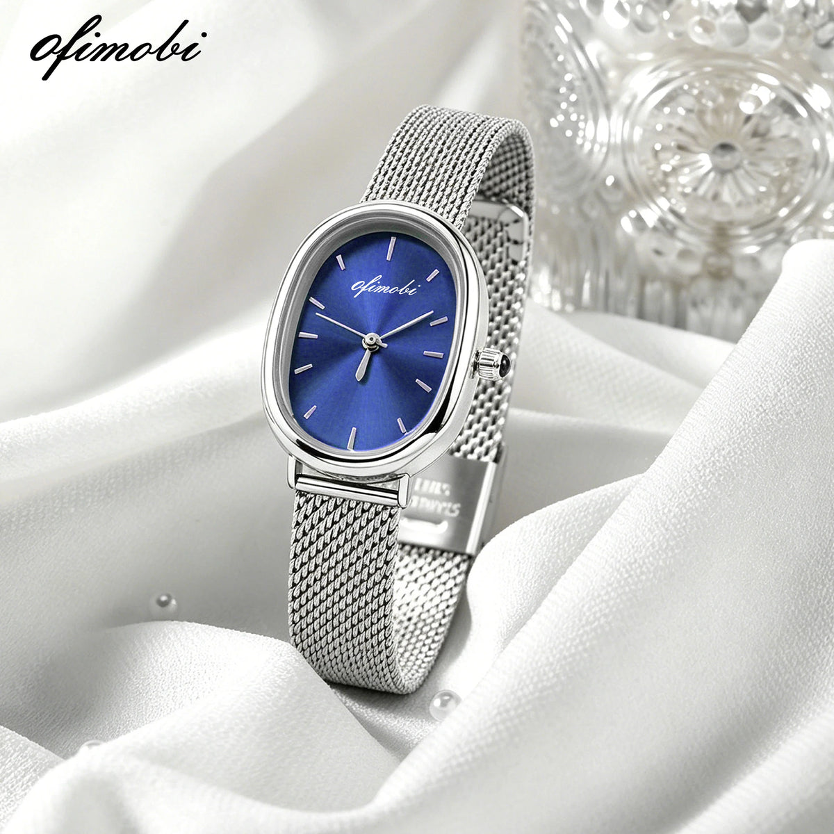 Oval Dial Women's Quartz Watch Premium Milanese Mesh Strap Sunburst Dial 30M Waterproof Elegant Wristwatch