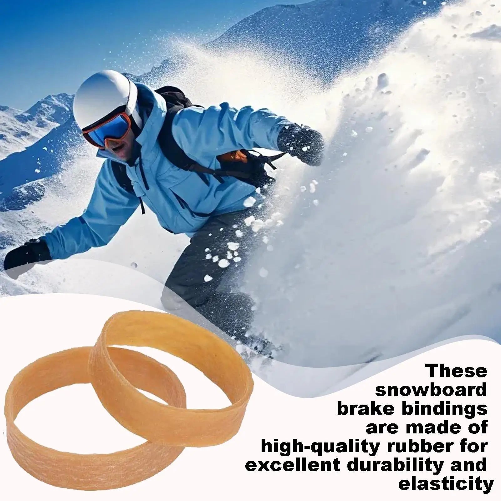 Ski Brake Retainers 20 Pack Elastic Straps Universal Snowboard Binding Holder Ski Boot Crampon Anti Lost Keeper Rubber Bands