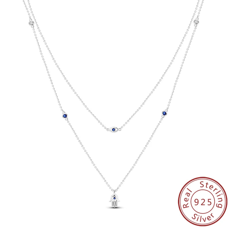 Necklace 925 Sterling Silver Butterfly Love Heart Bear Classic Simple Adjustable Necklace For Women Girl Fashion Jewelry Gifts