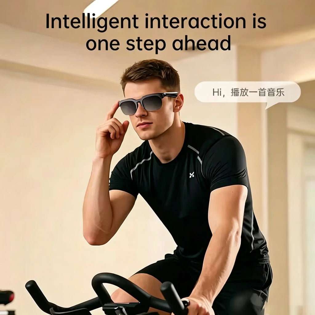 Smart Glasses Wireless Bluetooth Sunglasses Built-in Microphone Speakers Touch & Voice Assistant Compatible Glass for Men Women