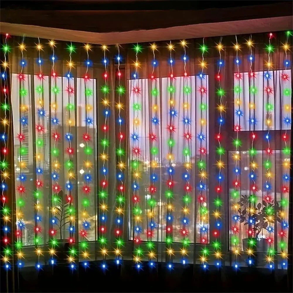Remote Fairy Lights USB Curtain LED String Lights EID Mubarak Bedroom Wedding Valentine's Day Ramadan Home Decoration 2026