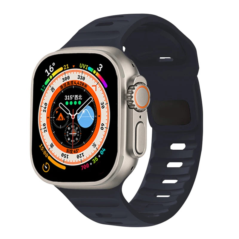 Silicone Strap For Apple Watch ultra2 Band 44mm 49mm 45mm 41-46-42mm 40mm sport correa bracelet iwatch Series 10 7 6 se 3 8 9 11