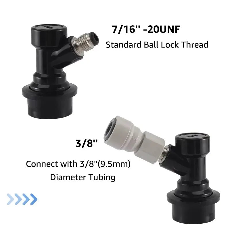 Wholesale Liquid Ball Lock Quick Disconnect with 3/8" Push-fit Quick Connector,Homebrew Beer/Gas Dispenser Quick Fitting Adapter