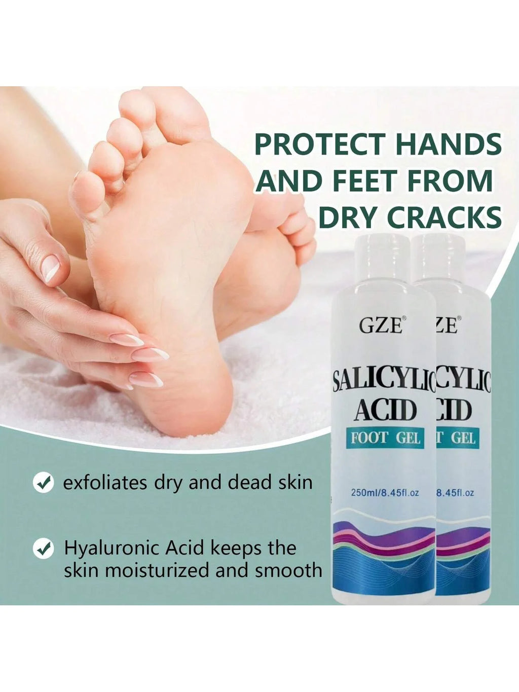 GZE Salicylic Acid Foot Care Gel Rich in Salicylic Acid Foot Care For Men and Women Soften Callus