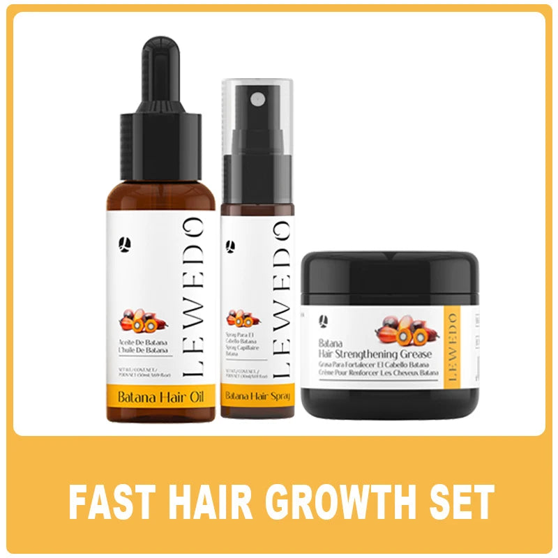 Batana Oil Hair Growth Kit Hair Strengthen Repair Split Ends Damage Increase Hair Thickness Smoothness Dense Hair Essential Oil
