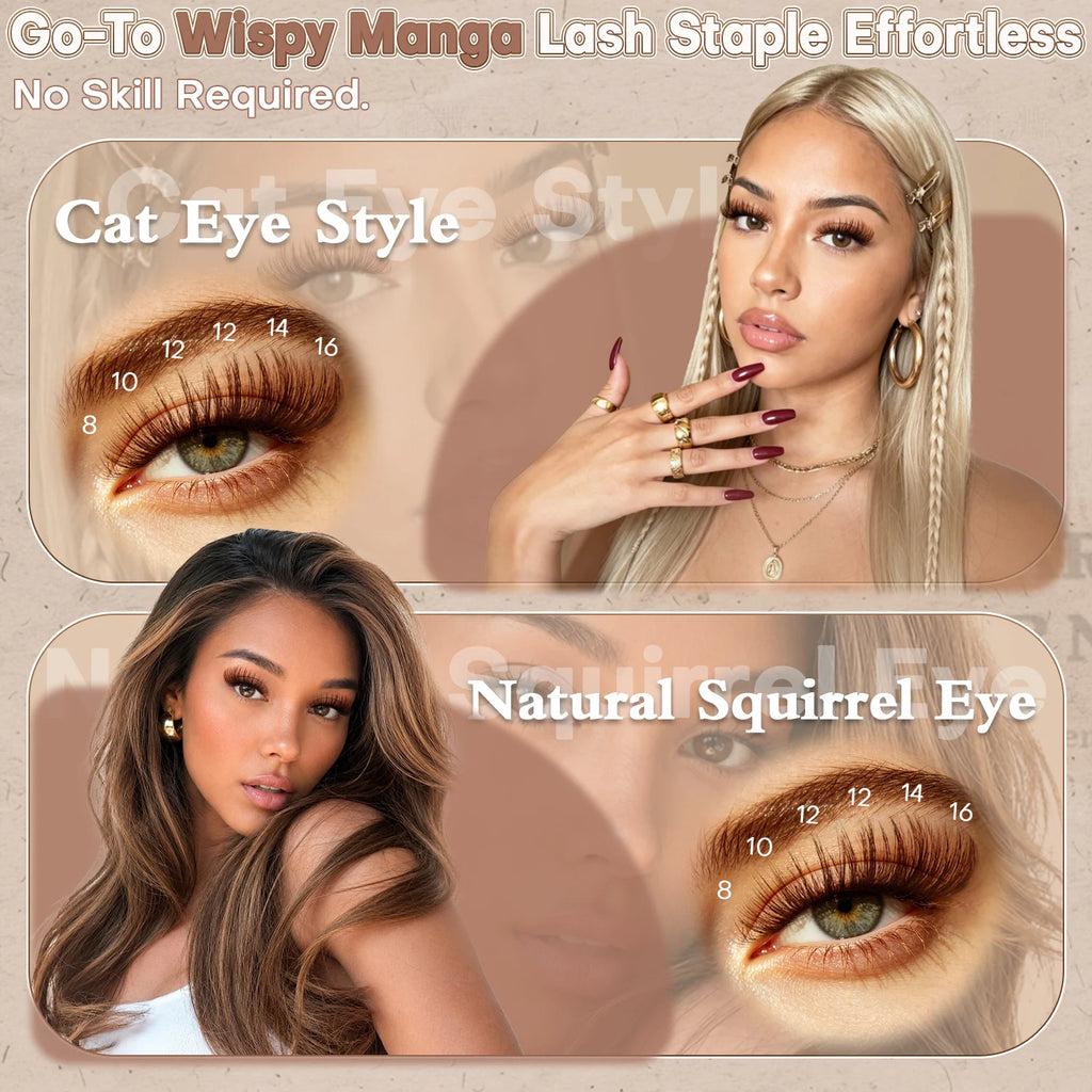 Brown & Colorful DIY False Eyelash Extension Individual Cluster Lashes Natural, Wispy Volume Clusters Suitable for Daily Life