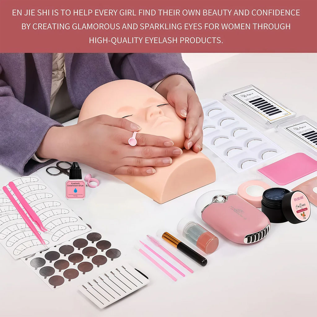 Professional False Eyelash Extension Practice Kit Eye Lashes Extension Grafting for Beginner Artist Practice Makeup Tool Set Kit