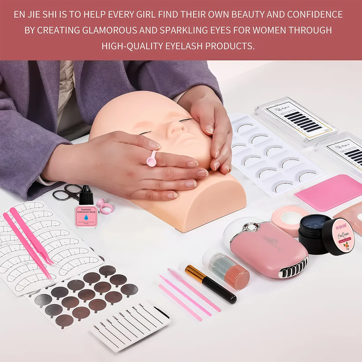 Professional False Eyelash Extension Practice Kit Eye Lashes Extension Grafting for Beginner Artist Practice Makeup Tool Set Kit