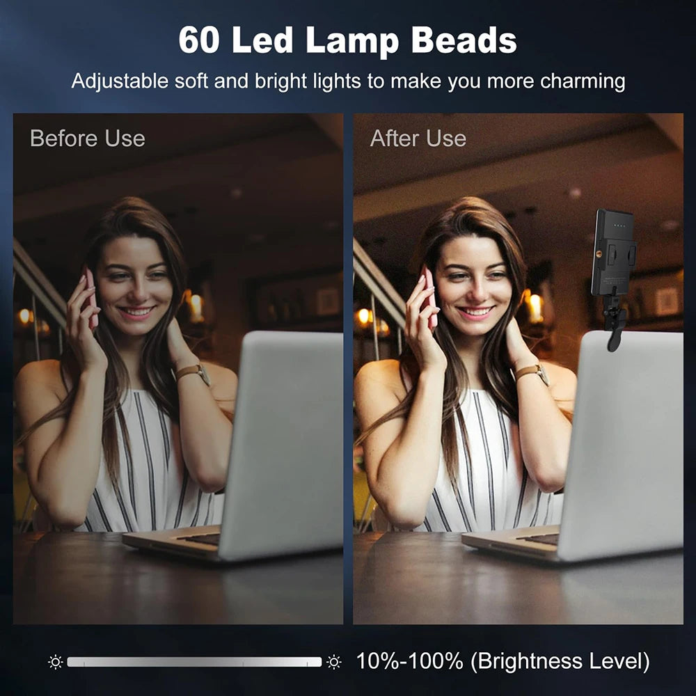 LED Mobile Phone Fill Light USB Type-C Dual Port Charging Universal Fill Lamp For Makeup Live Streaming Selfie Video Conference