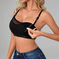 Black Nursing Bra Maternity Front Open Female Underwear Ultra Thin Breastfeeding Bra For Pregnant No Steel Rings Anti Sagging