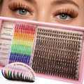 Brown & Colorful DIY False Eyelash Extension Individual Cluster Lashes Natural, Wispy Volume Clusters Suitable for Daily Life