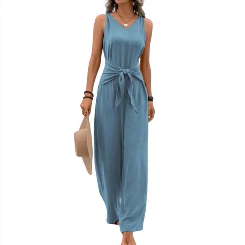Solid Casual Slim Overalls Jumpsuits For Women Summer Women's Elegant Long Overalls Jumpsuit Rompers Female Bodysuit Clothing