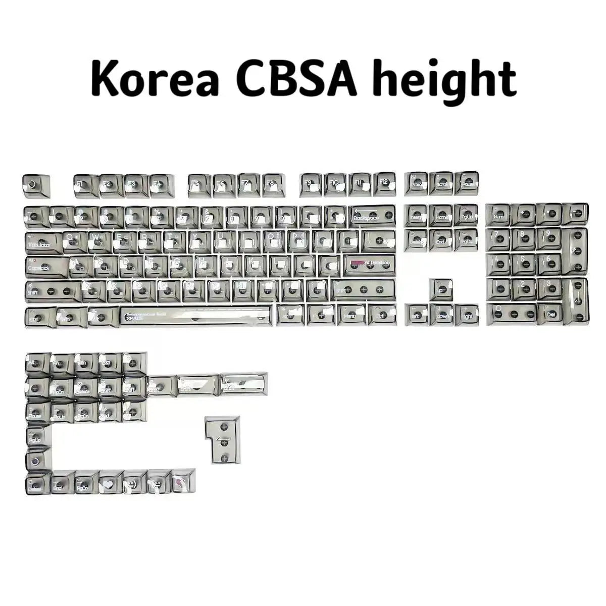 132 Keys Transparent Keycaps with Multi-Language English/ Korea /Russian for Mechanical Keyboard AK820 Pro Clear/ Misty Surface