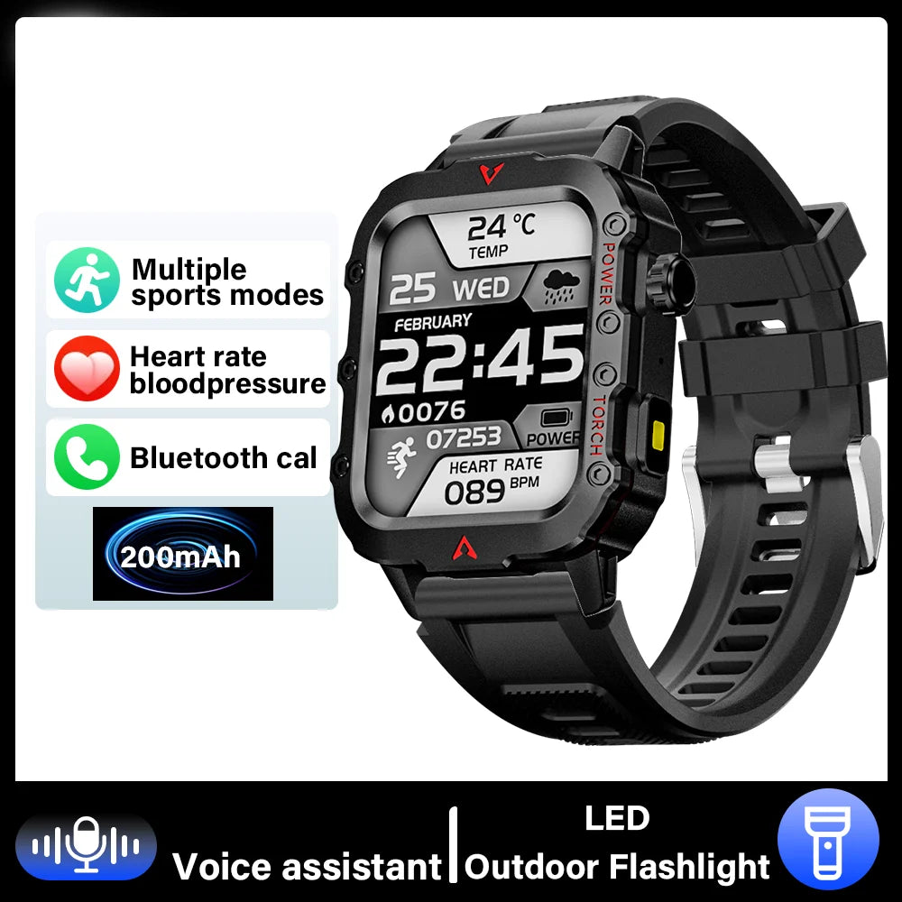 G.L Wear New Smartwatch for Outdoor Sports with LED Light Bluetooth Calling Activity Sleep Tracking Fitness Monitor