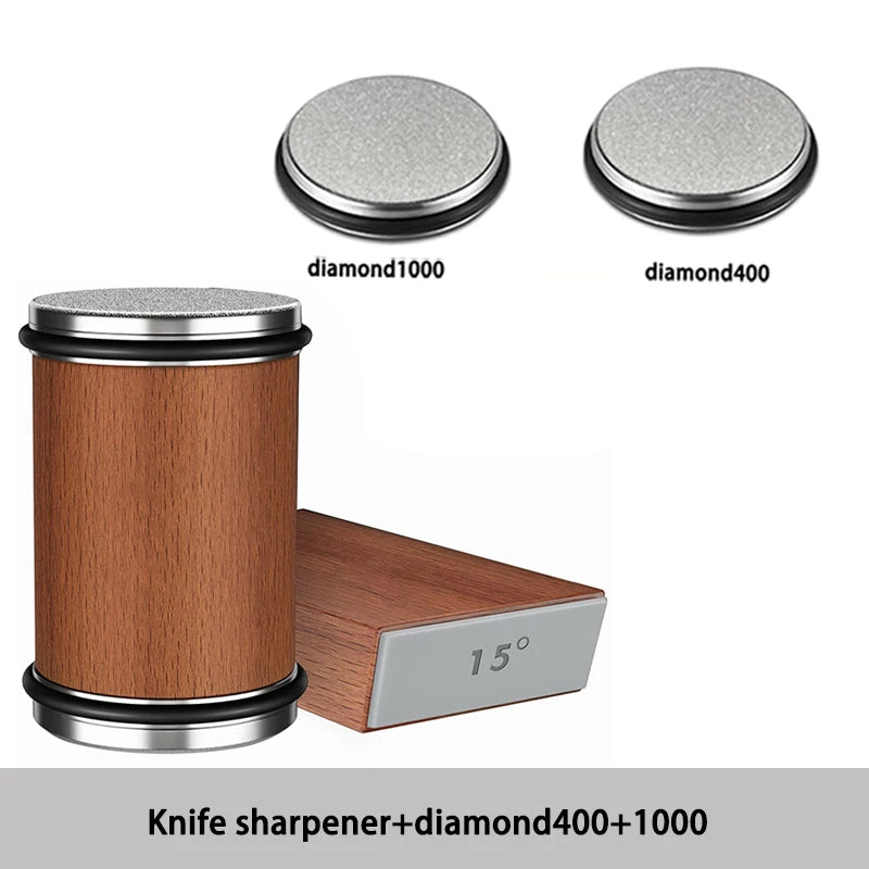 Rolling Knife Sharpener For Straight Edge Knife Sharpener Kit With 15/20° Degree Magnetic Angle For Kitchen Knives Whetstone Set