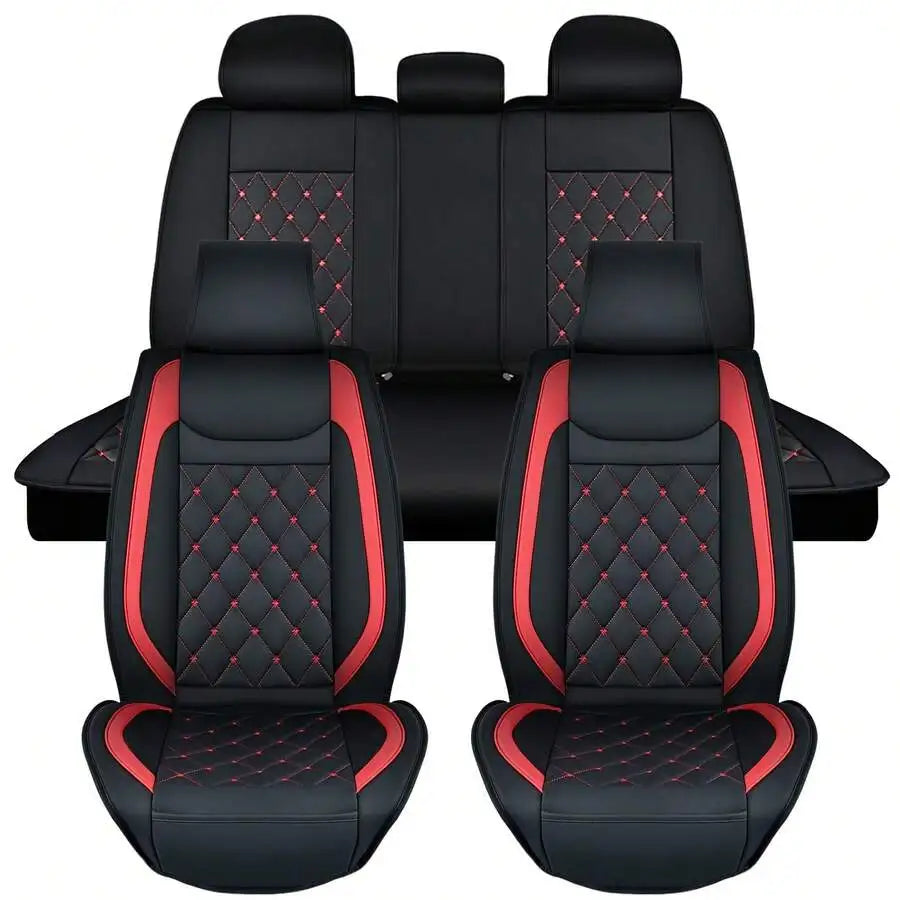 Nilight 5 Car Seat Covers Waterproof Faux Leather Cushions Anti-Slip Universal Fit For 5 Cars Kia Civic Corolla Camry CR-V RAV4
