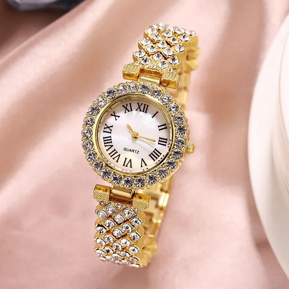 Fashion Women's Watches Simple Starry Sky Dial Luxury Quartz Watch Women Clock Gold Pointer Wristwatch for Women Boxless