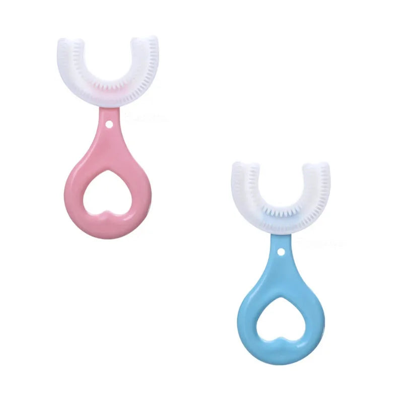 Children U-Shape Toothbrush 360-Degree Oral Cleaning Kids Tooth Brush Soft Million Nano Bristle Silicone Baby Finger Teether