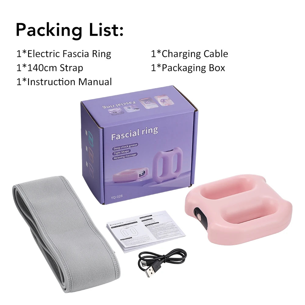 Electric Full-Body Fascia Ring Portable Vibration Fascia Massager Fat Burning Body Weight Loss Deep Tissue Muscle Relief & Relax