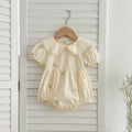 Infant Baby Girls Lace Collar Dress Rompers Sisters Clothes Kids Girls Embroider Flower Princess Dress Family Clothes Rompers