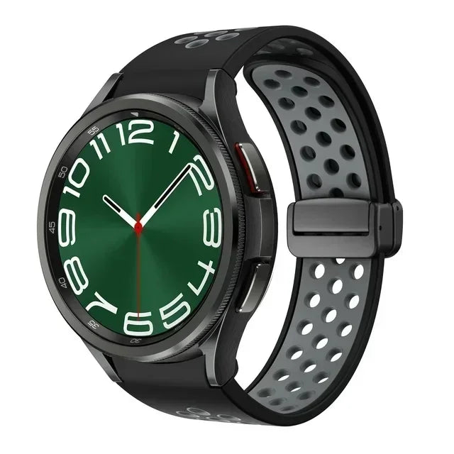 Magnetic Silicone Band for Samsung Galaxy Watch 6 Classic 43 47mm 4 42 46mm 5 Pro 45mm No Gaps Loop Strap for 4/5/6 40 44mm
