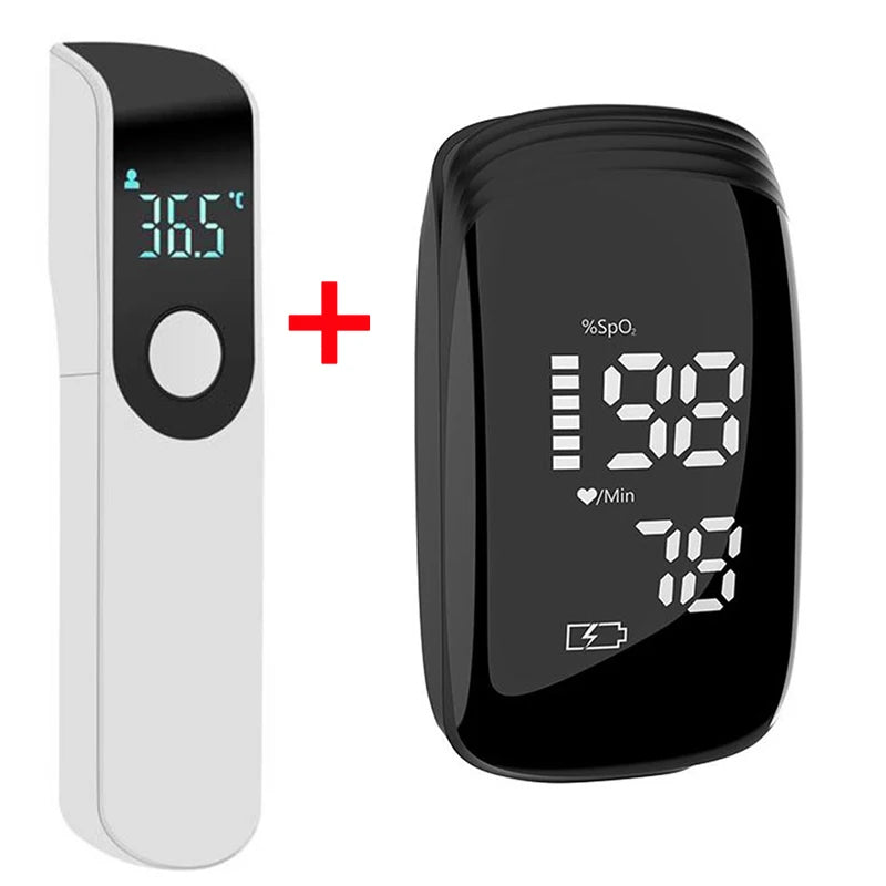 Rechargeable Oximeter Infrared Fever Thermometer Digital LCD Infant Adult Non-contact Laser Body Temperature Ear Thermometer