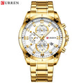 CURREN 8360 Quartz Men's Water-Resistant Business Watch, Minimalist Stainless Steel Strap Multi-Function Six-Hand Calendar Watch