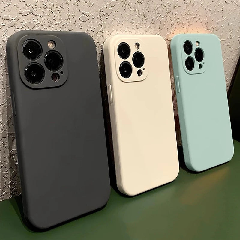 Luxury Original Liquid Silicone Phone Case For iPhone 11 12 13 14 15 16 17 18 Pro Max Air Plus Soft Bumper Back Cases Cover
