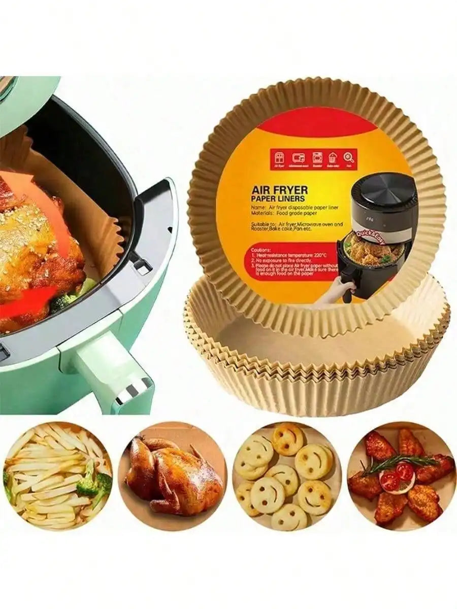 100/50pcs Disposable Square & Round Air Fryer Baking Paper   Kitchen Supplies, Outdoor BBQ, Air Fryer Liners, Air Fryer Paper, Air Fryer, Back To School Supplies, Storage Containers, Kitchen, Home Goods  Disposable Air Fryer