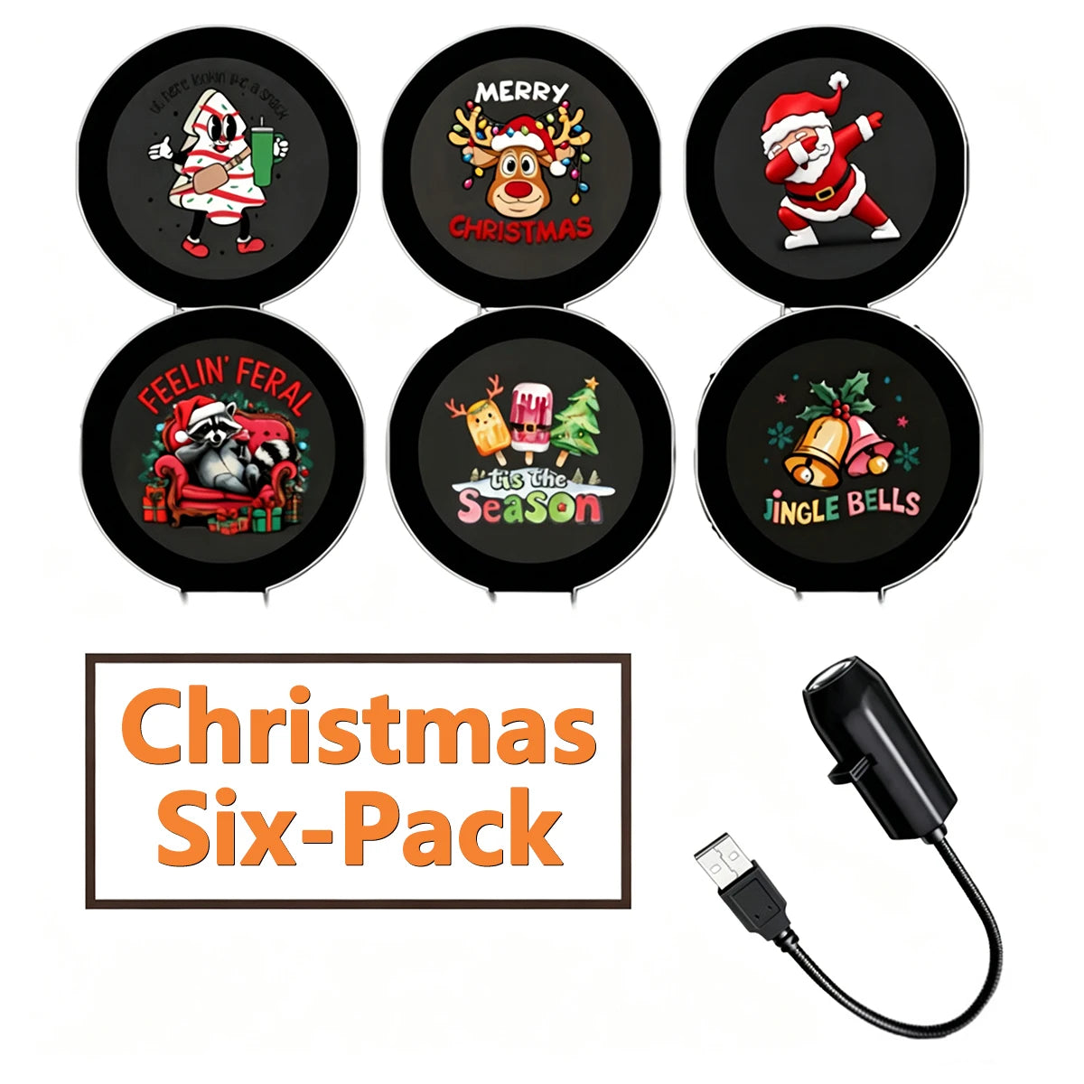 USB Powered Christmas Projector Lights with Santa Claus/Gingerbread Man/elk Patterns Spotlight Indoor Party Navidad Xmas Decor