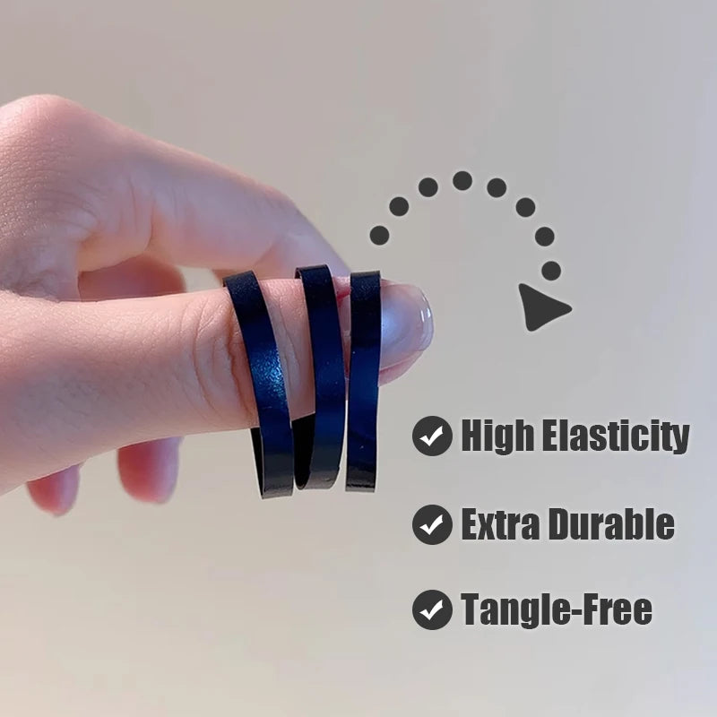 Wide Thickened Hair Elastics High-Elasticity Snag-Free Gentle Ponytail Bands for Women Girls Kids Non-Damage Stretchy Hair Ties