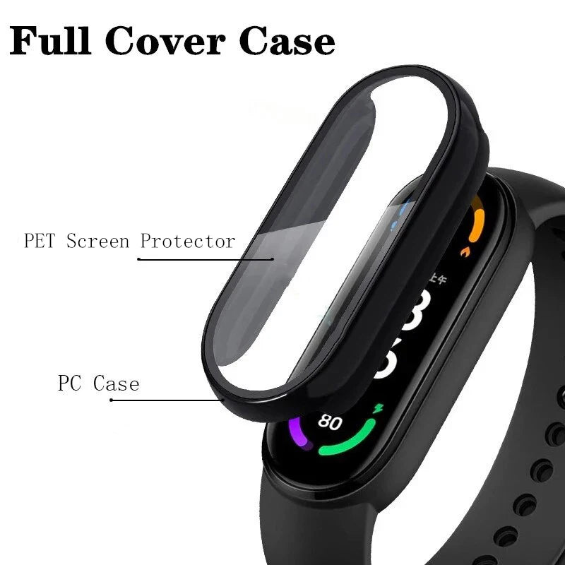 2in1 Case Screen Protector for Xiaomi Mi Band 10 9 8 7 6 5 4 3 Case+Film Full Coverage Protective Cover for Miband 6 7 band 5