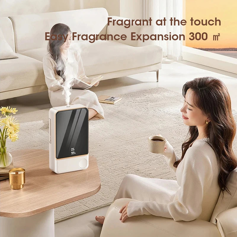 Smart Aroma Diffuser Air Purifier 5 Gears Digital Display Compatible with Plant Essential Oils Wall Mount Tabletop USB Charging