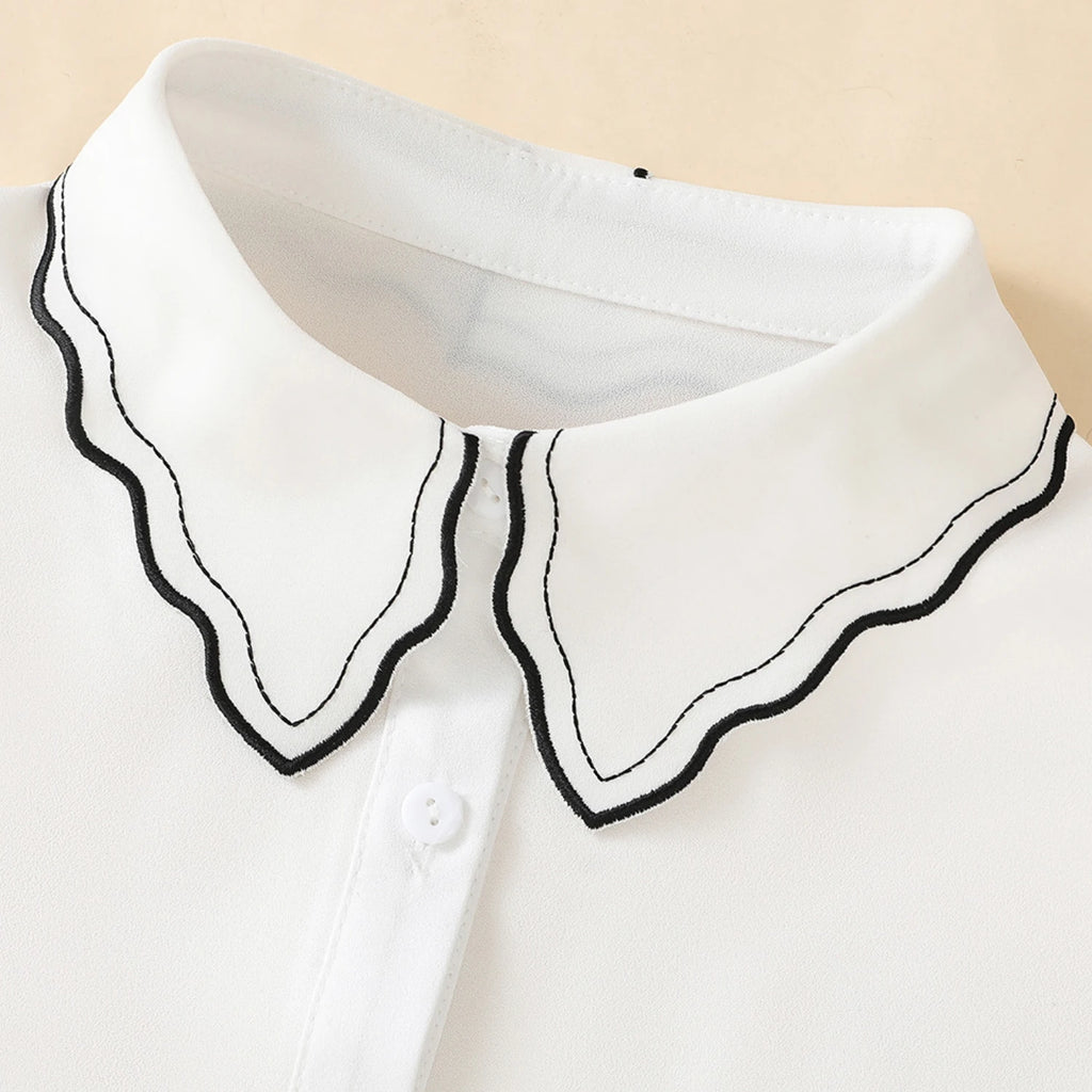 1 Piece of Decorative Fake Collar for Women, Versatile Fake Collar, Exquisite Shirt Fake Collar, Base Layer with Embroidery, Sui
