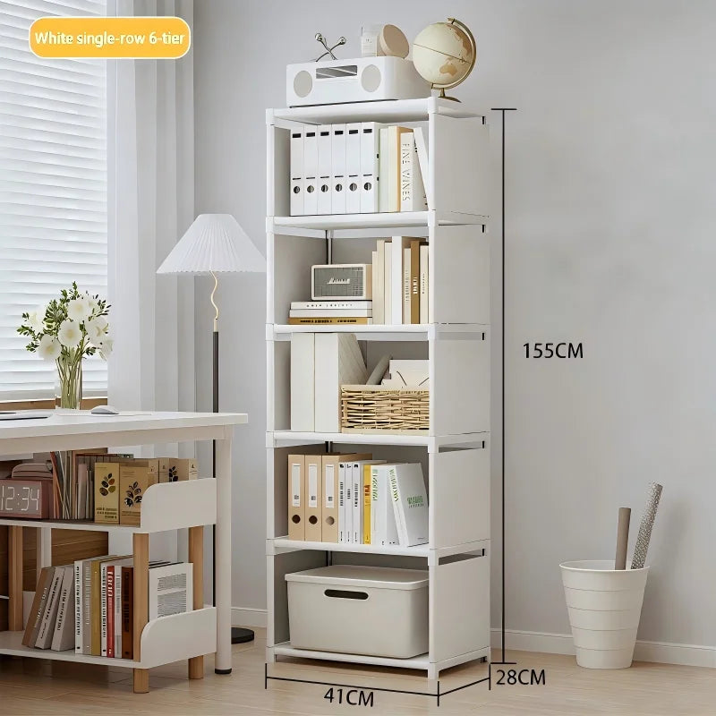Multilayer Bookshelf Easy Assembly Bookcase Living Room Bedroom Study Storage Shelf for Books Toys Sundries