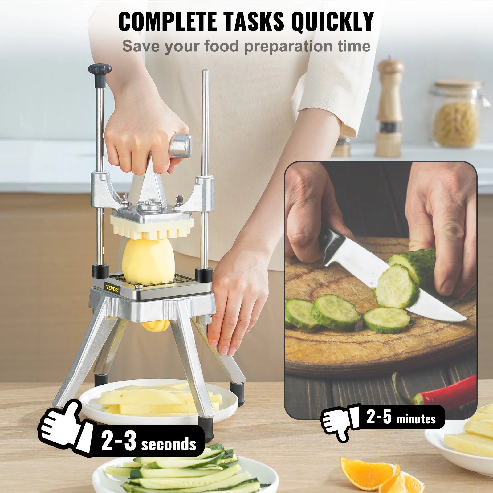 VEVOR Commercial Vegetable Fruit Chopper Heavy Duty Food Dicer Kattex Cutter Onion Slicer for Tomato Peppers Potato Mushroom