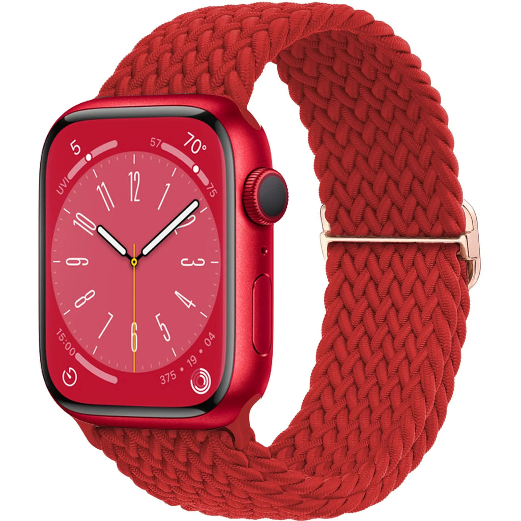 Strap for Apple Watch band 44mm 45mm 49mm 42mm 40 41 46mm Elastic Braided Solo bracelet correa Series 9 10 11 8 7 6 5 SE Ultra 3