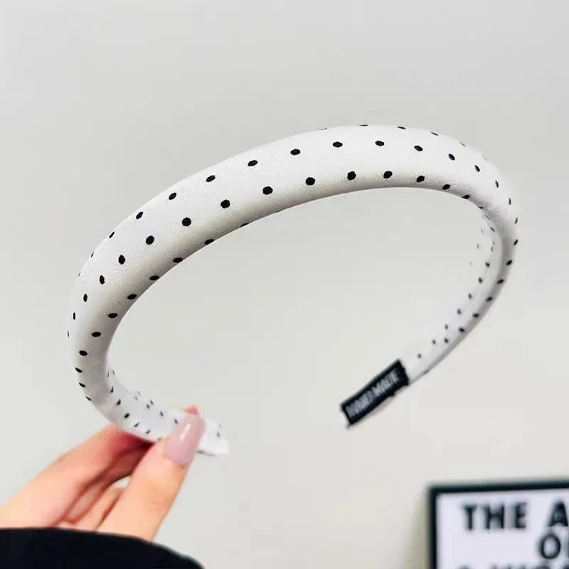 1/4pcs Simple Black White Polka Dot Wide Side Headband for Women Elegant Daily Wear Hair Band Fashion Girls Wash Face Hair Hoop
