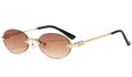 Light Luxury Rimless Oval Personalized Sunglasses, High-End Fashion Casual Sunglasses, Suitable For Outdoor Vacation Sunglasses