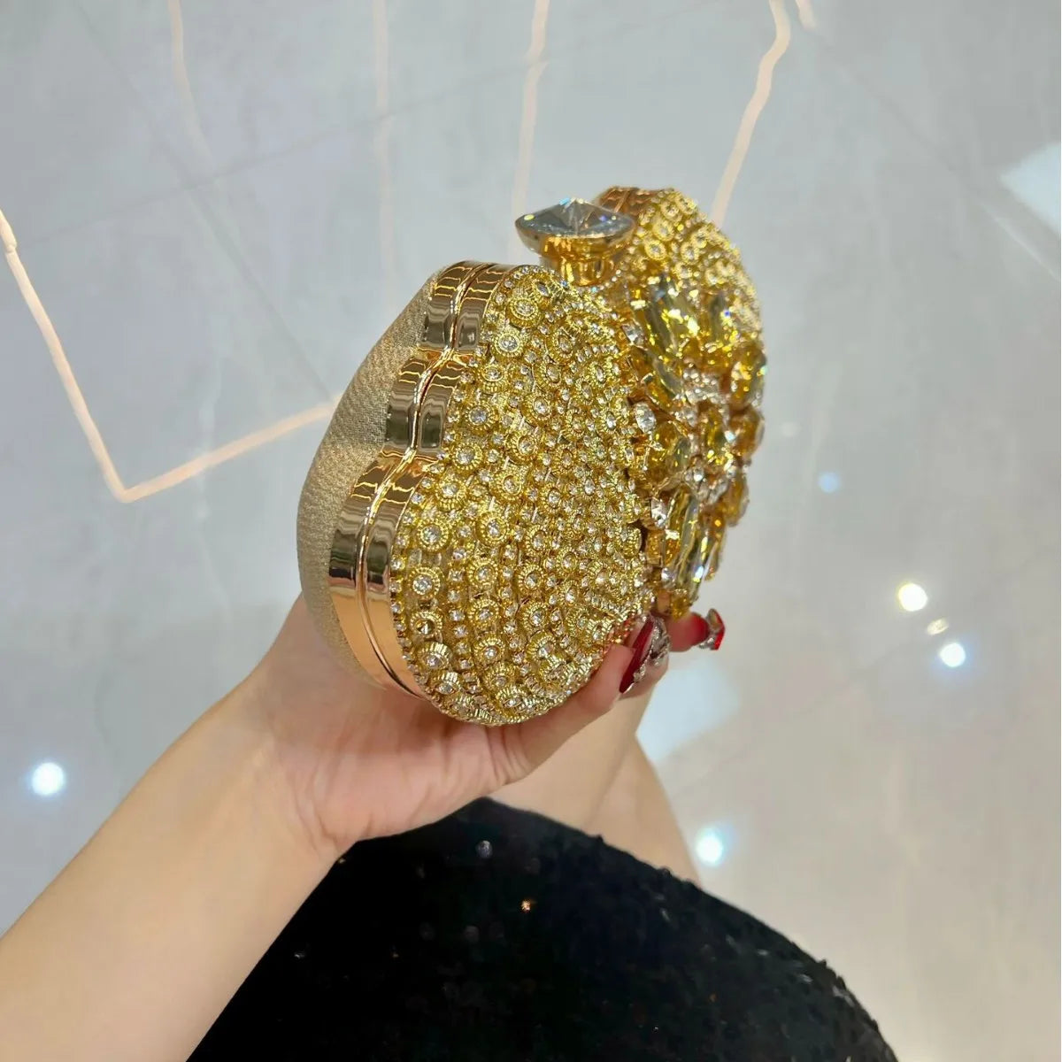 Luxury Diamond Encrusted Evening Clutch Women’s Rhinestone Sparkling Handbag Wedding Banquet Dinner Party Elegant Dress Purse